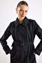 Shirt Collar Double-Breasted Water-Repellent Trench Coat Black 6819 - 5