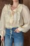 Beige Ruffled Blouse - 3