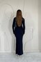 Navy Blue Basic Midi Dress - 4