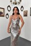 Coffee Sequined Strappy Maxi Dress - 2