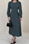 Green Flowy Patterned Dress - 2