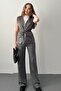 Gray Suede Vest and Pants Set