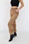 Beige Elastic Parachute Pants - 3