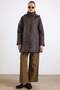 Large Size Quilted Coat with Detachable Fur Collar and Hood Brown 6902 - 4