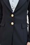 Women's Collared Pocket Flap Double Button Blazer Flexible Premium Fabric Jacket-Black - 7