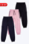 3-Piece Girls' Striped Cargo Pocket Sweatpants