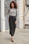 Women's Stretchy Premium Fabric High Waist Pleated Side Pocket Slit Long Ankle-Length Skirt-Black