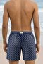 Egyptian Men's Geometric Floral Patterned Swim Shorts Navy Blue - 3