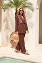 Sequin Detail Trousers Double Suit 26186 Brown - 3