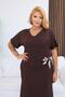 Plus Size Linen Fabric Dress with Side Lace Detail - 6