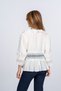 Women's Summer Ecru Lace Collar Ruffle and Waist Tulle Lace Detailed Blouse Shirt 70073 - 4
