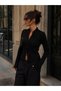 Women's Black Ribbed Knitwear Cardigan Buttoned Slim Fit Long Sleeve Jacket - 3