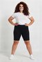 Black Women's Cotton Flexible Combed Cotton Above Knee Short Leggings - Casual Sports Shorts Leggings - Sleep Band Gift Included - 2