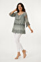 Women's Floral Embroidered Sequined Silk Fabric Blouse - 2