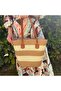 Cream Straw Striped Bag
