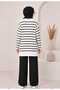 Women's Hijab Striped Crew Neck Knitwear Tunic Sweater - 3