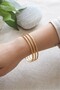 Set of 3 Gold Patterned Thin Bracelets - 3