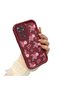 Xiaomi Redmi Note 11 Compatible Case Camera Protective Flower Pattern Maroon Lover Couple Silicone Phone Case - 3