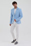 3116 Lcs Men's Ice Blue Lycra Cotton Fabric Slim Fit Sports Blazer Jacket - 6