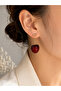Pair of 3D Large Size Steel Cherry Earrings with Real Cherry Look