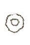 Jasper Real Natural Stone Women's Necklace and Bracelet Set Coffee Black - 3