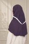 Girls Hijab for Kids – Stylish Modest Islamic Headscarf for Muslim Girls, Hijab with Contrast Trim, Front Button & Pleated Detail - 4