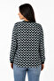 Women's Black Patterned Long Sleeve Blouse - 2