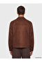 Ozmarka New Season Brown Regular Fit Shirt Collar Men's Suede Coat - 5