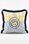 Amalfi Themed Lemon and Italian Tile Patterned Yellow and Navy Blue 4-Piece Fringed Throw Pillow Cover Set - 5