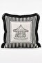 Striped Framed Set of 4 Fringed Throw Pillow Covers with Goose Carousel and Floral Illustrations - 6