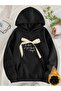 Ribbon Printed Oversize Unisex Women'S/Men's Hooded Sweatshirt