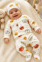 Baby Teddy Bear Patterned 3-Piece Set: Top, Bottom, and Beanie - 4