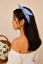 Gingham Patterned Elastic Tail Women's Bandana Bow Crown Hair Band - 4