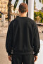 Men's Casual Crew Neck Black Basic Sweatshirt - 6