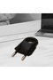 Line flat plug with ring, 10A, black - 2