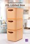 Bigbox 20 Lt 3-Piece Yellow Cabinet Organizer with Handle Storage Box Basket Organizer Toy Box