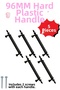 5 Pieces (Hard Plastic) Polais 96 mm Black Furniture Kitchen Drawer Cabinet Door Cupboard Handle Handle Handles