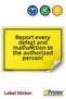 Inform Us of Any Faults and Assembly Issues! Isg Warning Sign Sticker 70X100 cm
