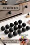 15 Pcs Hard Plastic Knob Round Ball Striped Black Wardrobe Furniture Kitchen Cupboard Drawer Handle Handle