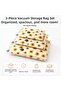 3-Piece Vacuum Storage Bag Set with Transparent Front Panel for Quilts, Blankets, Clothing Organization and Storage Bag