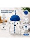Goggy Bear Premium Glass Barista Cold Drink Cup with Straw a Teddy Bear Print Cup 550 ml