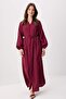 Cherry Silky Fabric Voile Ribbed Detailed Maxi Woven Hijab Dress Tctss26Eb00201