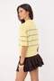 بلوزة صفراء اللون من Wardrobe Essentials Summer Yarn Ç مخطط بياقة بولو TWOSS26BZ00127 - 4