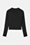 Black Long Sleeve Lace Detailed Lycra Bodysuit Tdrss26Bd00005 - 6