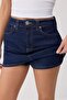 Koyu Mavi Az Esnek Mini Denim Şort Etek TWOSS26SR00052 - 3