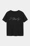 Siyah Bisiklet Yaka Taş Baskılı Örme Büyük Beden T-shirt TBBSS26BF00051 - 6