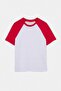 White-Red Low Shoulder Regular Color Block 100% Cotton T-Shirt Tmnss26Ts00079 - 8