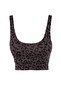 Kahverengi Fırçalı Soft Kumaş Leoparlı Destekli/Şekillendirici Örme Spor Sütyeni THMSS24SS00008 - 4