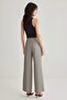 Açık Gri Wide Leg/Geniş Paça Pilili Dokuma Pantolon TWOAW22PL0475 - 7