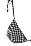 Black Plaid Textured Triangle Covered Low Waist Regular Bikini Set with Bead Accessories Tbess26Bt00027 - 6
